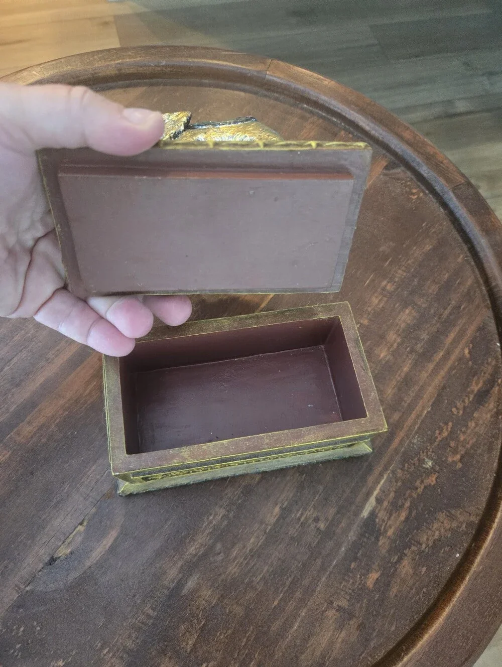 Vintage Jewelry Box Elephant Trinket Stash Decor Storage 1998 6.25” EUC